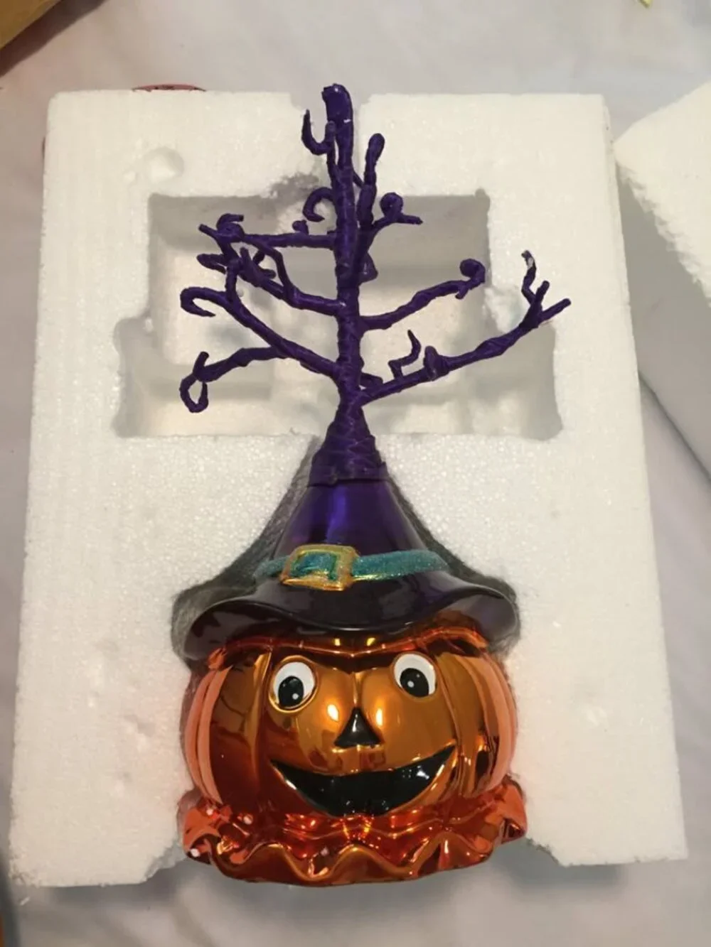 Christopher Radko Halloween Pumpkin Glass Tree NO ORNAMENTS 13